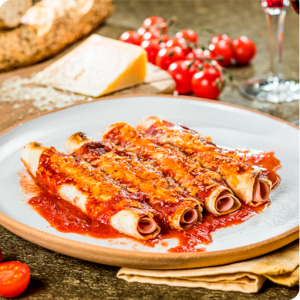 panqueca de mortadela marba com molho de tomate